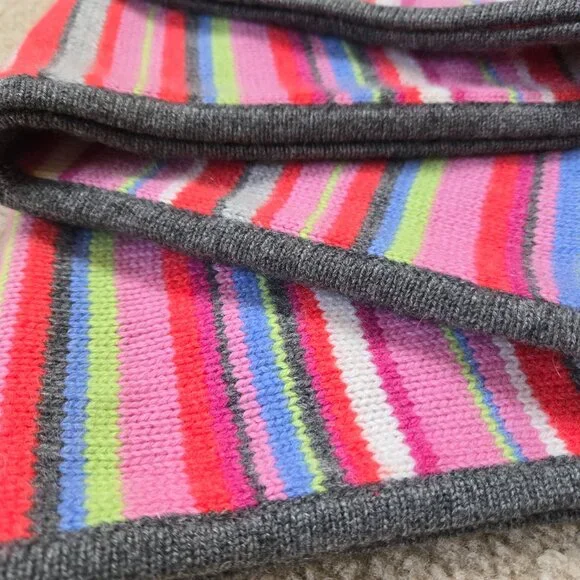 Striped Cashmere knit scarf colorful multicolor - Picture 7 of 9
